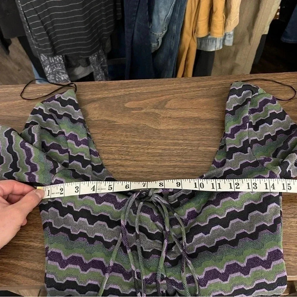 🌟ZARA STRIPED BUTTON Down Twist Front Mini Shirt Dress S  NWOT - Picture 8 of 12